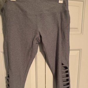 Mondetta Grey Leggings with side cutouts. Size L